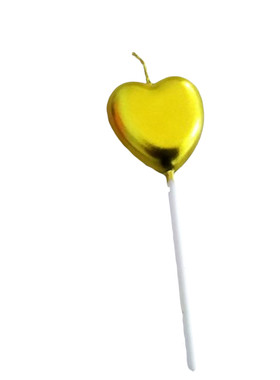 星星爱心形生日蜡烛无泪镀金色