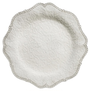 意大利VBC CASA浮雕黑陶土餐盘沙拉碗燕麦碗复古蕾丝盘子蝶咖啡杯