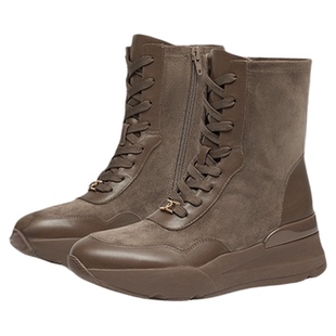 蹀愫秋冬运动加绒超轻厚底增高6马丁拳击短靴TA65721-51