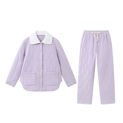 全棉时代可外穿华夫格夹棉家居服