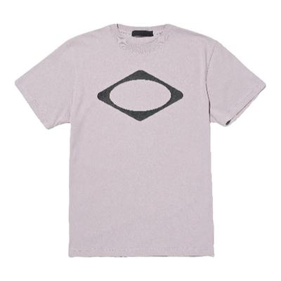 eihey诶嘿夏季菱形印花纯棉印花宽松休闲百搭短袖街头个性T恤上衣