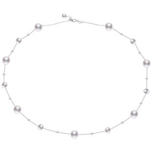 黛米珠宝 如雨 4-6mm近圆形无核淡水满天星珍珠项链S925银颈链SSS