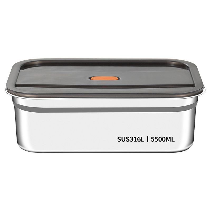 不锈钢方盆食品级方盒商用装菜盆深盆长方形密封带盖盒子家用深盘