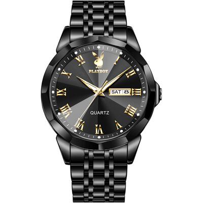 花花公子手表男款商务石英腕表