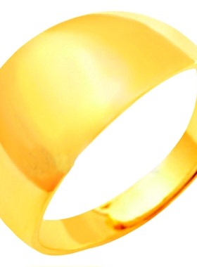 正品越南沙金宽面光面戒指男款可调节经典简约大气时尚送长辈礼物