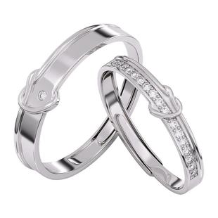 钟久久情侣对戒锁爱永恒纯银戒指女友情人节新年礼物定制钟爱协议