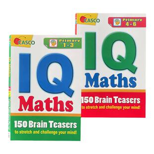 Casco IQ Maths 150 Brain Teasers 新加坡数学 小学思维训练 大脑小学阶段两本1套123年和456年 备考AEIS考试 新加坡书