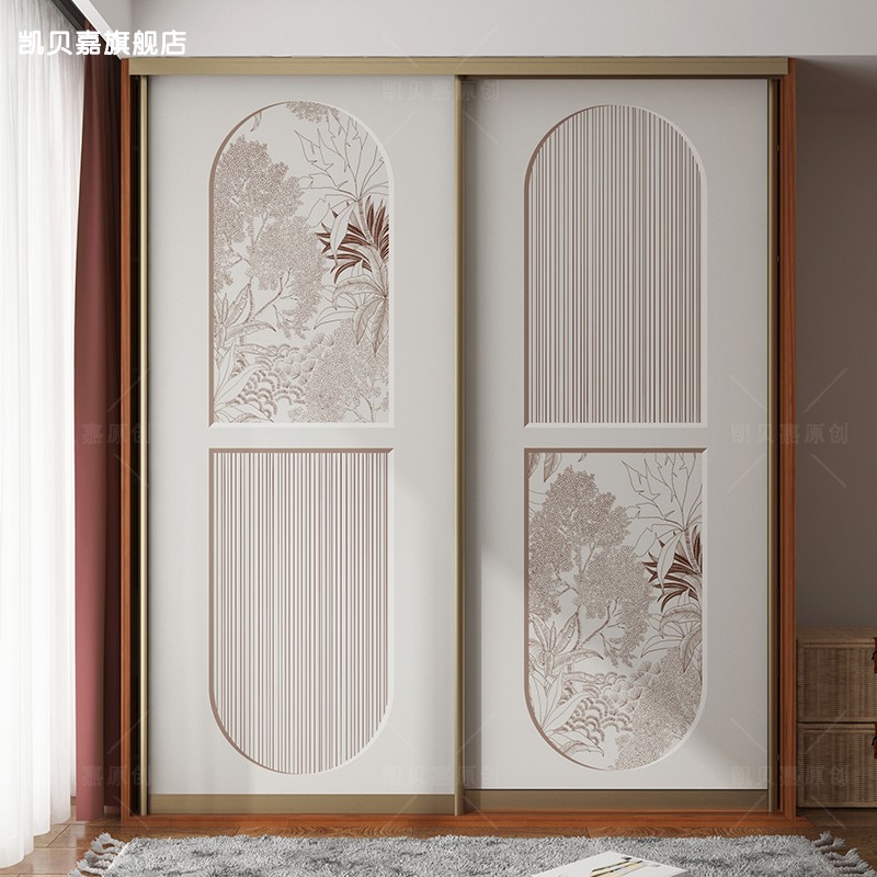 装万家美式卧室装饰衣柜门贴画移门翻新定制柜子复古自粘防水贴纸