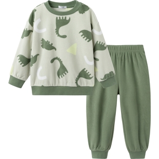 巴拉巴拉儿童睡衣套装男童女童家居服秋冬季新款童装宝宝摇粒绒小