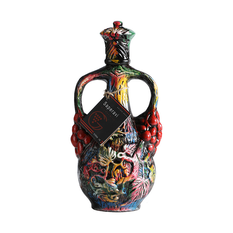 原装进口双耳异彩陶罐酒1L红酒