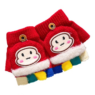 儿童手套3到6岁冬季可爱婴儿宝宝防寒纯棉手指套女童保暖翻盖五指