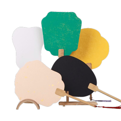 非遗漂漆扇加厚空白宣纸团扇黑色