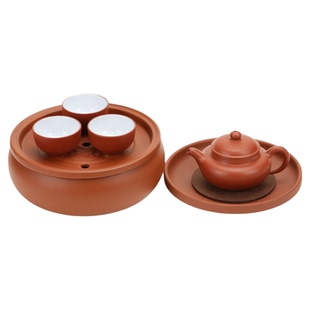 潮州朱泥100cc仿古壶旅行茶具套装功夫茶具/办公户外便携式旅行包