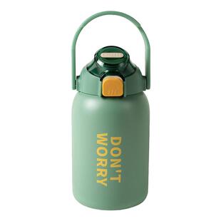 FaithTime原创设计吸管咖啡保温杯提手壶保温壶超大容量850ml纯色