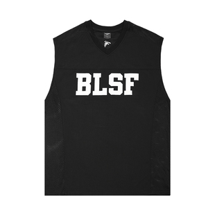 BLUESFLY男士美式健身运动训练篮球潮牌无袖坎肩宽松背心印花t恤