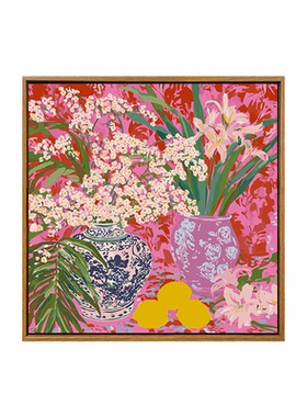 小众复古花卉diy数字油画装饰画