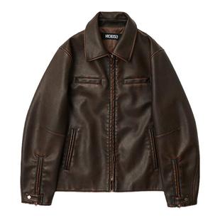 SLY  2024早春新品机车风皮质夹克外套030HSA01-0010