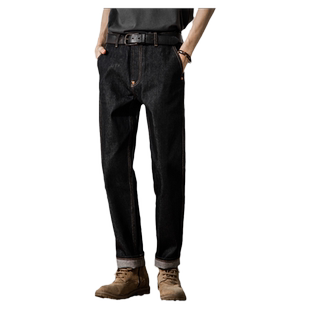 冬季2026新款美式复古原浆硬朗牛仔长裤子男直筒宽松休闲养牛款