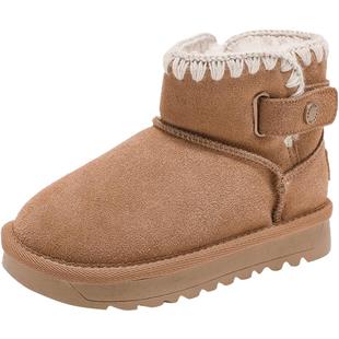 Abckids童鞋儿童雪地靴冬季保暖防滑毛绒大棉鞋女童加绒加厚棉靴