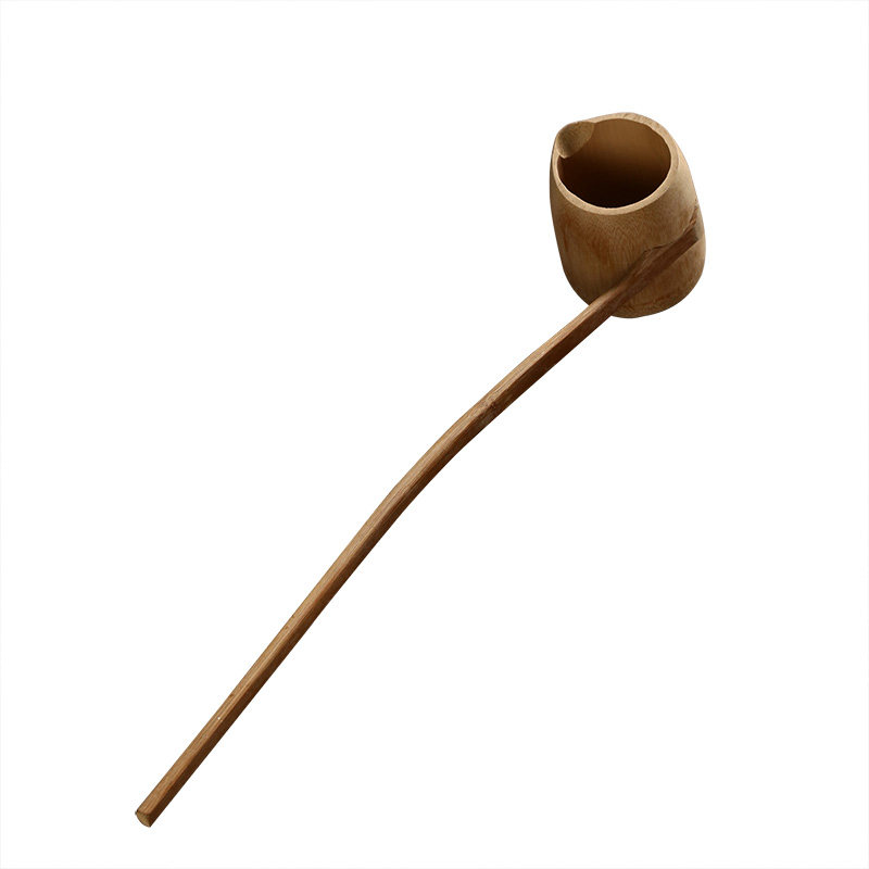日式舀水勺竹制茶勺竹水瓢长柄分茶勺竹茶具茶道零配煮茶配件