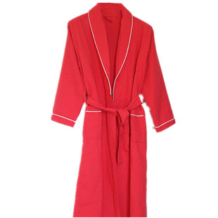 纯棉华夫格浴袍酒店情侣睡袍男女士吸水浴衣夏季短款蒸服全棉睡衣