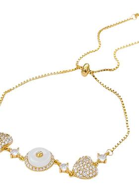 轻奢气质爆闪精致满钻爱心手链