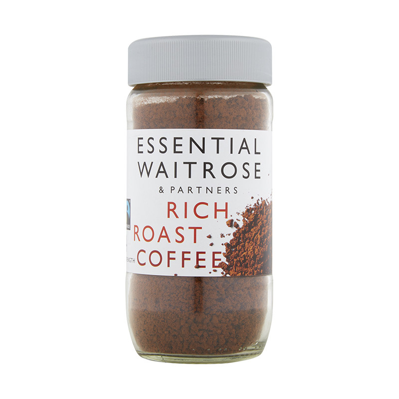 waitrose罗布斯塔速溶冻干咖啡粉英国进口低卡低脂黑咖啡瓶装100g