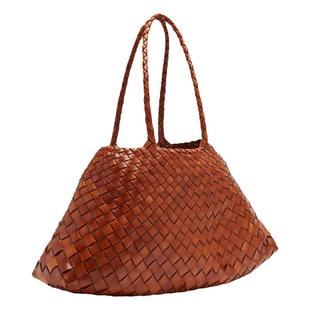 正品sasa同款8892大号Dragon Diffusion法式篮子牛皮编织包手提包