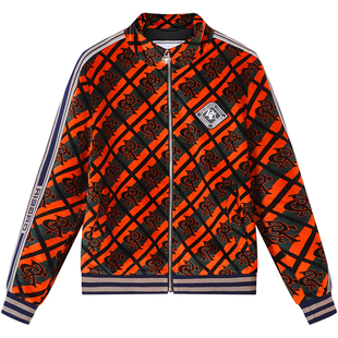 BM男士条纹格子立领教练夹克痞帅外套男潮牌欧美街头韩版潮流港风