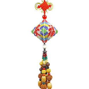 平安符全手工十字绣成品满珠绣平安福汽车挂件车内饰品挂饰保包邮