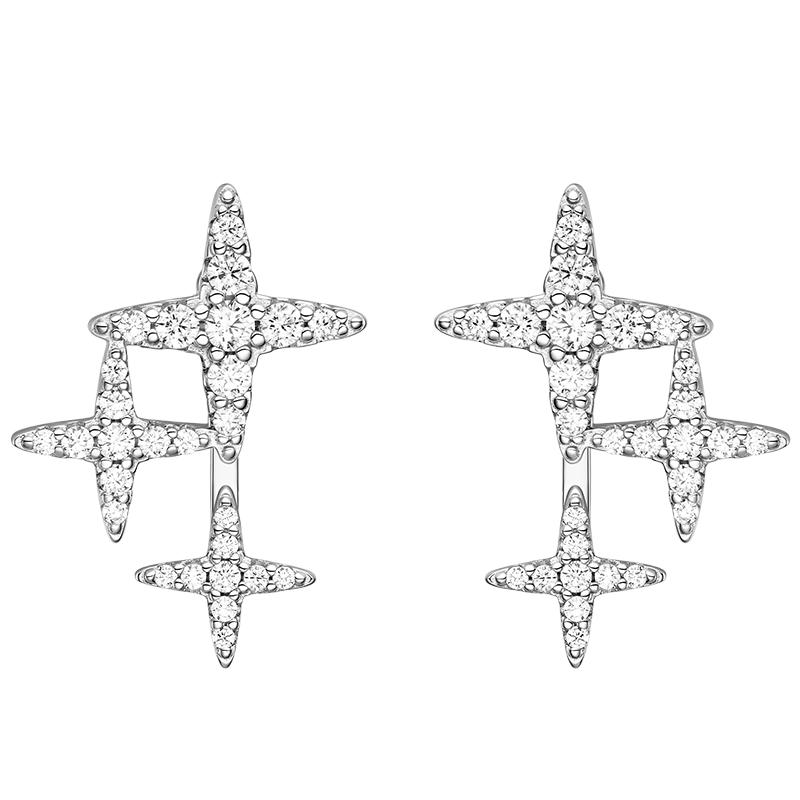 【自营】HEFANG Jewelry/何方珠宝星芒耳钉轻奢精致配饰礼物