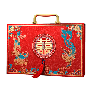 订婚书礼金盒下聘书婚书卷轴中国风手写复古大气送日子结婚订婚