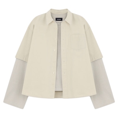 L/SSHIRT刺绣logo层叠衬衫