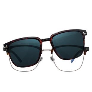 半框斯文眼镜磁吸近视墨镜商务男士开车偏光TF套镜5683一镜两用