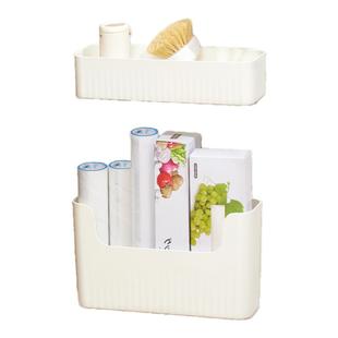 厨房柜门内侧收纳盒置物架壁挂式挂钩橱柜门收纳挂钩免打孔保鲜膜