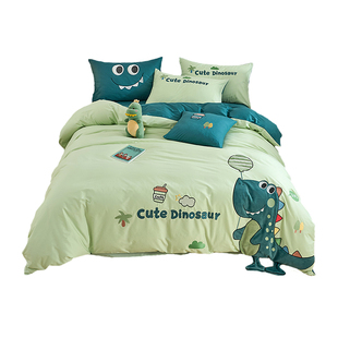 加厚全棉床单被套男孩儿童床上用品卡通纯棉磨毛四件套1.5床笠冬