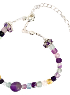 原创天然彩色莹石手链