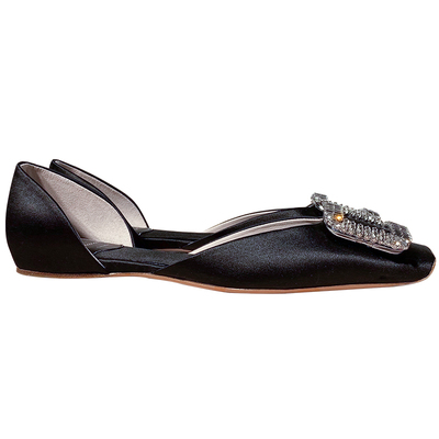 rv方扣水钻中空平底单鞋女夏