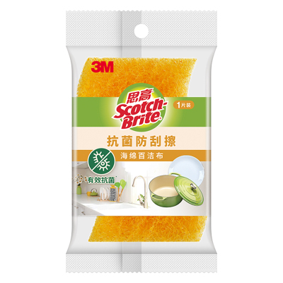 【U先】3M思高抗菌百洁布厨房专用海绵洗碗布非丝瓜烙1片装