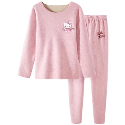 凯蒂猫自发热秋冬女德绒内衣套装