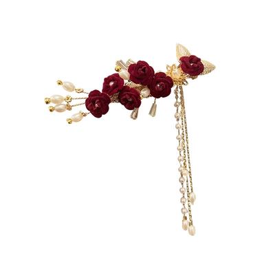 玫瑰发夹端庄优雅敬酒服秀禾头饰