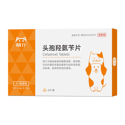 萌仆猫狗头孢羟氨苄片消炎抗菌