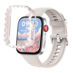 适用华为watchfit4手表fit4pro手环保护壳fit3镶钻PC钢化一体镂空保护套施华洛表链运动表带智能屏幕防摔耐磨