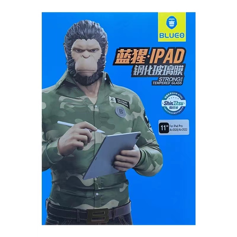 蓝猩新版ipadpro高清钢化膜11/12.9/10.2寸ipadmini6全屏膜神器版2022苹果平板air5/4/3无尘仓除尘2020秒贴膜