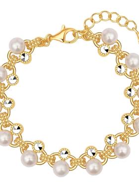 MGS/曼古银风吹麦浪珍珠手链 S925银时尚轻奢手饰送闺蜜礼物