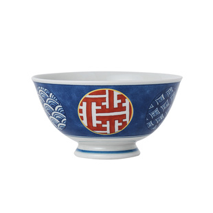 日本波佐见烧日式染锦高级感米饭碗陶瓷餐具精致分餐5寸米饭碗