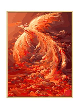 凤凰中国风diy数字油画装饰画