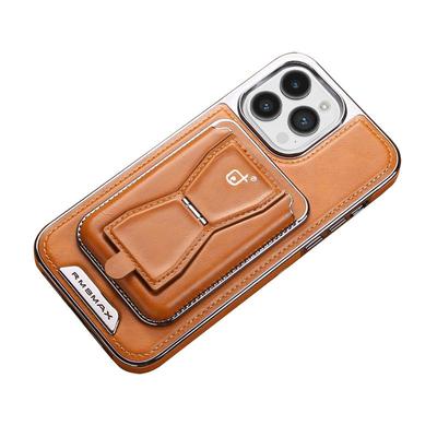 苹果真皮革磁吸充电手机壳带卡包