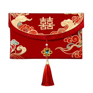 结婚布艺红包利是封婚礼新娘改口万元红包袋婚庆中式刺绣锦缎钱袋