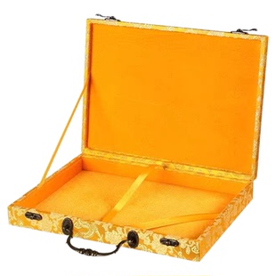 锦盒册页宣纸盒子盖章本折页礼品盒字画锦盒文玩收纳盒定制工艺画片锦盒包装年画盒国画收藏家谱族谱经书盒子